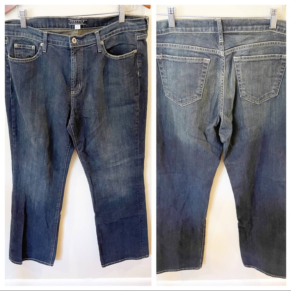 Peruvian Connection Faded Wash Denim Jeans Size 14